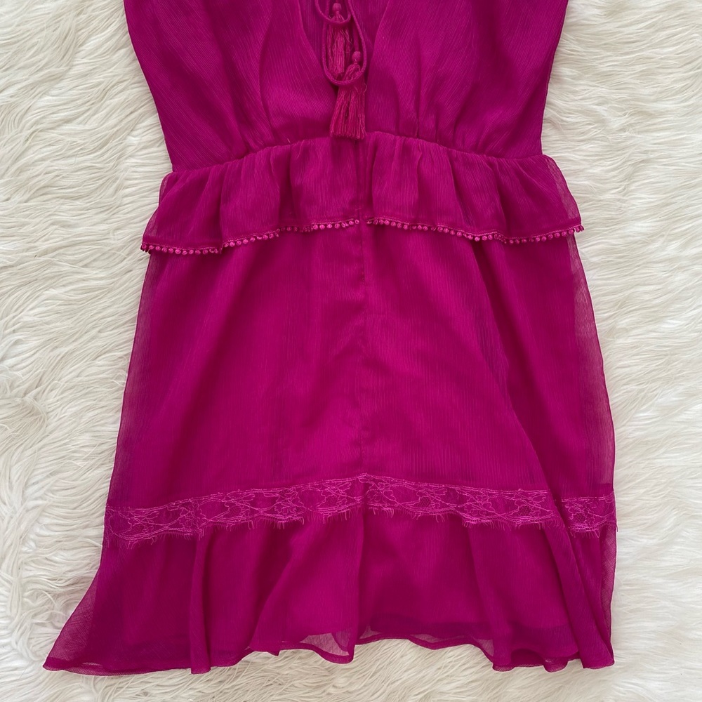 Adelyn Rae Pink V-Neck Ruffle Dress - Picture 10 of 11